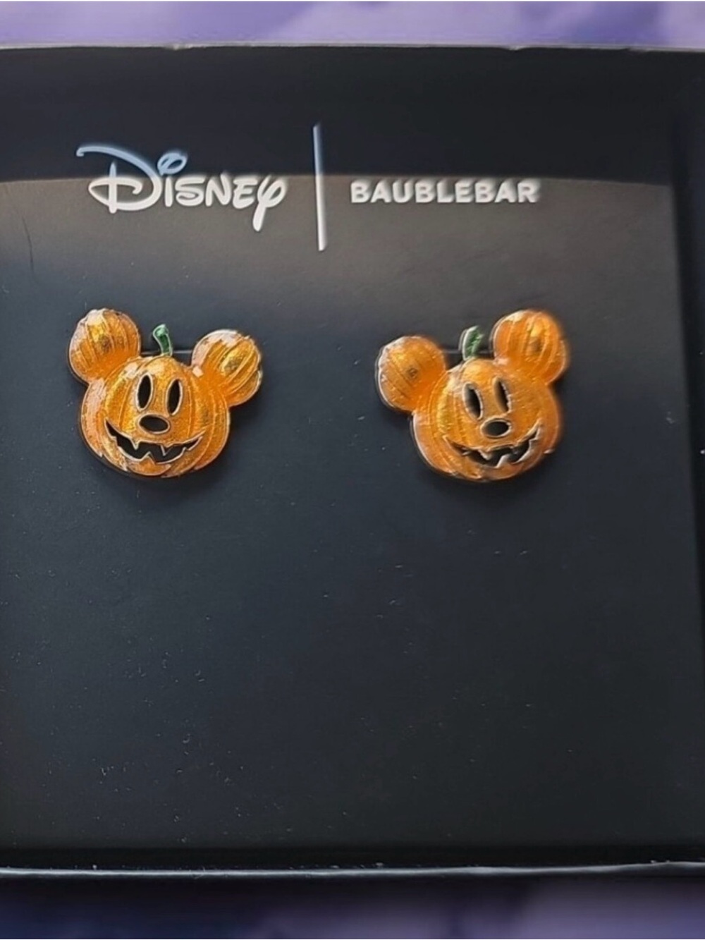 Disney x BaubleBar Orange Pumpkin Mickey Stud Earrings